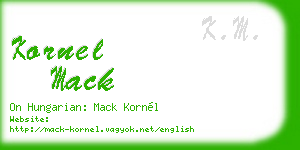 kornel mack business card
